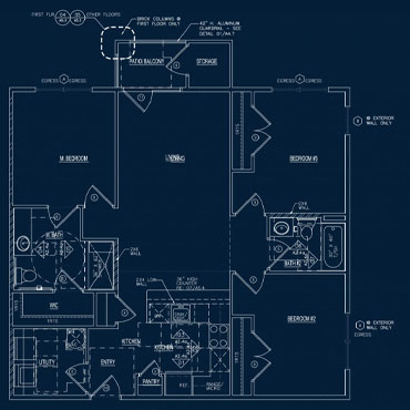 3 Bedroom Floor Plan for Davidson's Landing Workforce Housing Apartment Homes in Kansas City Kansas