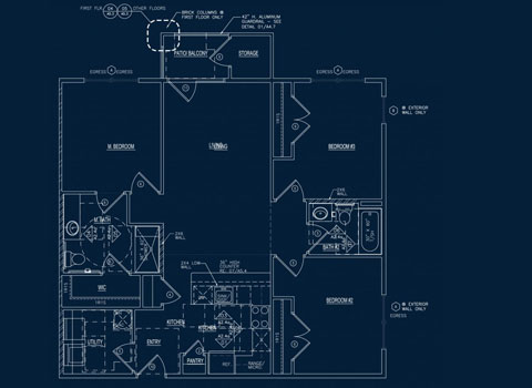 3 Bedroom Floor Plan for Davidson's Landing Workforce Housing Apartment Homes in Kansas City Kansas